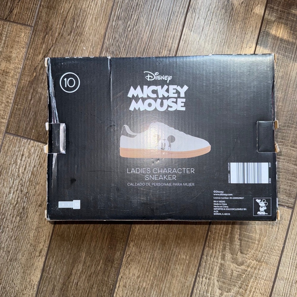 Disney Mickey Mouse Ladies Character Sneaker White Gum Sole Size 10 NEW - Picture 2 of 4